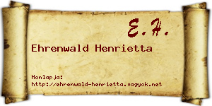 Ehrenwald Henrietta névjegykártya