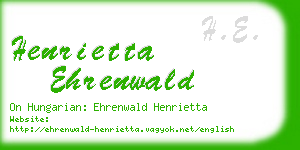 henrietta ehrenwald business card